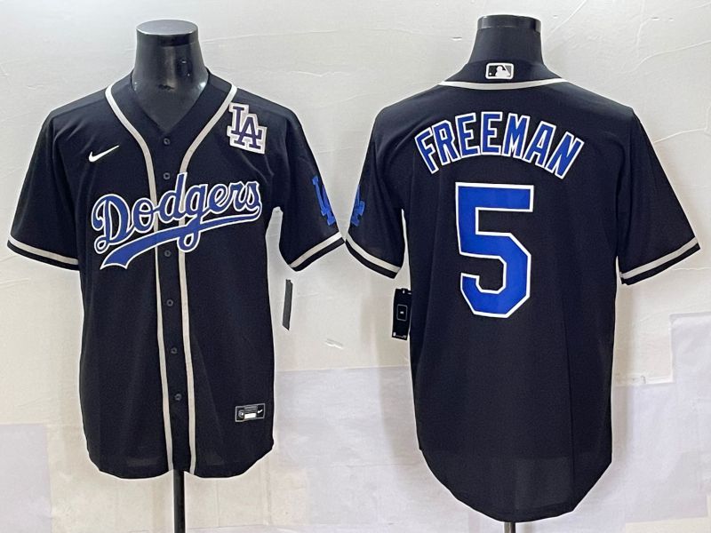 Men 2025 Los Angeles Dodgers #5 Freeman Black Fashion Nike MLB Jersey style 70410